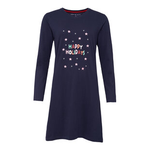 Happy Shorts Dames Kerst Pyjama Nachthemd Donkerblauw