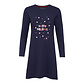 Happy Shorts Happy Shorts Dames Kerst Pyjama Nachthemd Donkerblauw