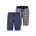 Phil & Co Phil & Co Heren Korte Pyjamabroek Geruit/Effen 2-Pack