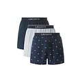 Lacoste Lacoste Men's Wide Boxer Shorts Cotton 3-Pack Light Blue/Dark Blue