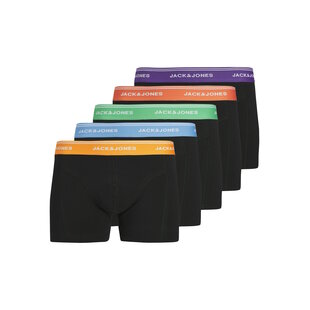 Jack & Jones Heren Boxershorts Trunks JACDAWSON 5-Pack Effen Zwart
