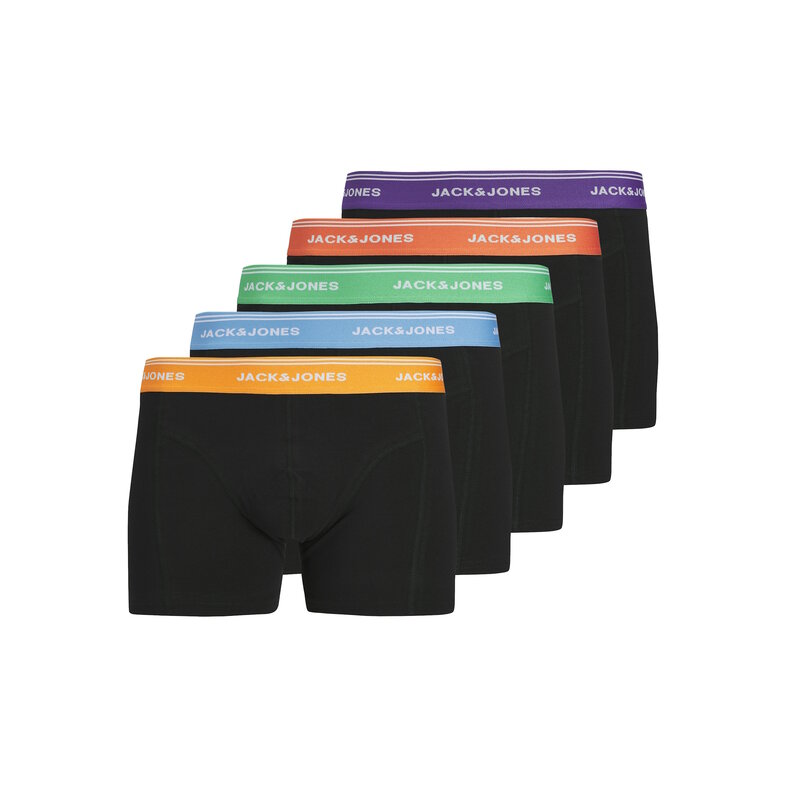 Jack & Jones Jack & Jones Heren Boxershorts Trunks JACDAWSON 5-Pack Effen Zwart