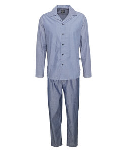 JBS Men's Pyjama Set Long Striped With Button Closure Light Blue