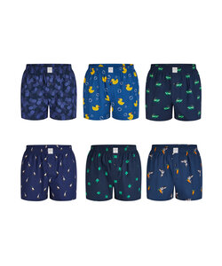 MG-1 Wijde Boxershorts Heren 6-Pack Katoen Multipack Met Print D325