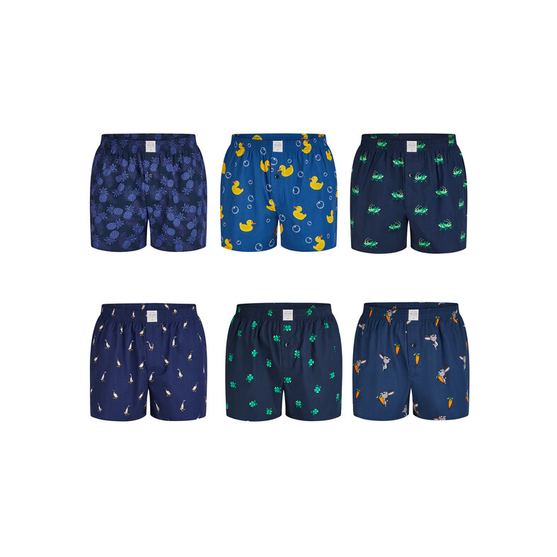 MG-1 MG-1 Wide Boxer Shorts Men 6-Pack Cotton Multipack With Print D325