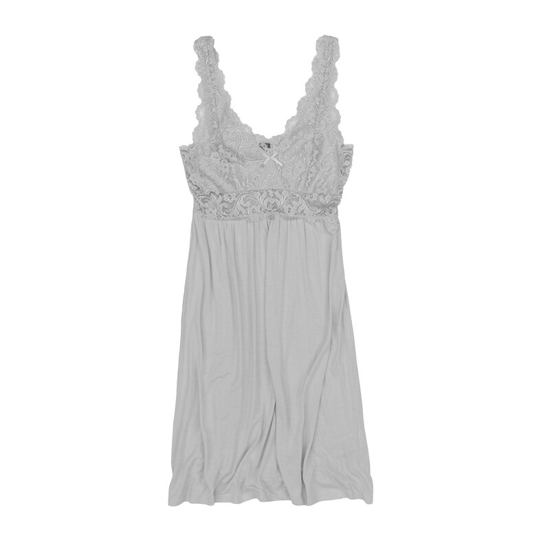 By Louise By Louise Slipdress Ladies Negligé With Lace Grey