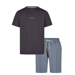 Phil & Co Heren Shortama Korte Pyjama Set Grijs HeyHey
