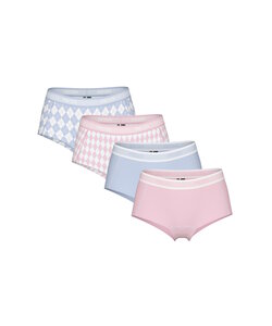 Pieces Dames Hipster PCLOGO 4-Pack Roze/Blauw