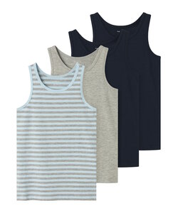 Name It Jongens Hemd Top NKFTANK Gestreept/Effen 4-Pack Multicolor