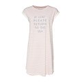 By Louise By Louise Dames Nachthemd Korte Mouw Roze Gestreept