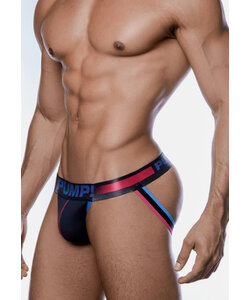 PUMP Men's Play Jockstrap Black/Fuchsia Pink-Red/Blue