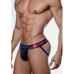 PUMP Heren Play Jockstrap Zwart/Fuchsia Roze-Rood/Blauw