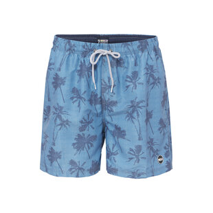 Happy Shorts Heren Zwemshort Palmboom Print Blauw