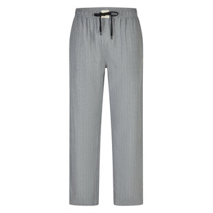 Phil & Co Heren Pyjamabroek Lang Flanel Gestreept Grijs