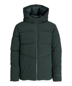 Jack & Jones Junior Jongens Winterjas JJGLOBAL Puffer Jacket Donkergroen