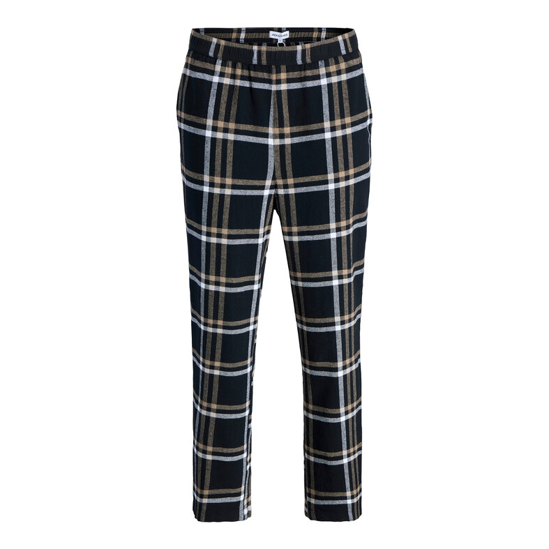 Jack & Jones Jack & Jones Men's Pyjama Pants Flannel Long Pipes JACRIMON PANTS Black Checkered