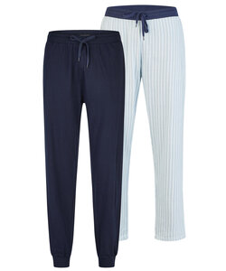 Phil & Co Men's Pyjama Pants Long Striped/Plain 2-Pack