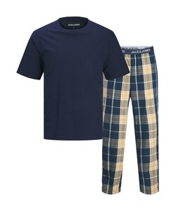 Jack & Jones Men's Pyjama Set Giftbox JACLUCA Checkered Dark Blue/Orange