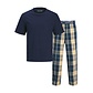 Jack & Jones Jack & Jones Heren Pyjamaset Giftbox JACLUCA Geruit Donkerblauw/Oranje