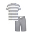 Phil & Co Phil & Co Heren Shortama Korte Pyjama Set Grijs Gestreept