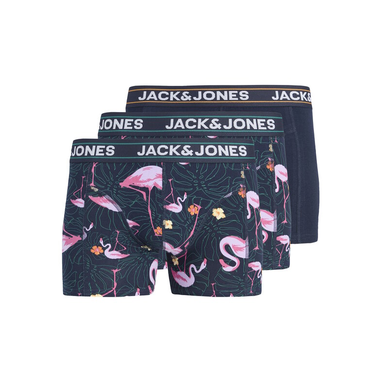 Jack & Jones Jack & Jones Heren Boxershorts Trunks JACANDY 3-Pack Flamingo Print