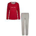 By Louise By Louise Ladies Pyjama Set Long Cotton Red