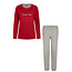 By Louise By Louise Ladies Pyjama Set Long Cotton Red