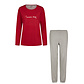 By Louise By Louise Dames Pyjama Set Lang Katoen Rood