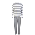 Phil & Co Phil & Co Heren Pyjama Set Lang Grijs Gestreept