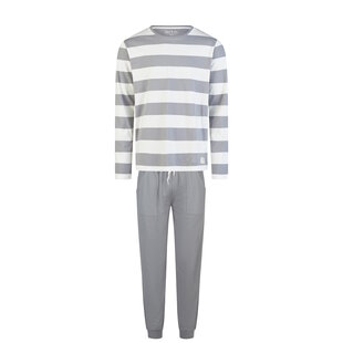 Phil & Co Heren Pyjama Set Lang Grijs Gestreept