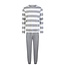 Phil & Co Phil & Co Heren Pyjama Set Lang Grijs Gestreept