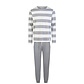 Phil & Co Phil & Co Heren Pyjama Set Lang Grijs Gestreept