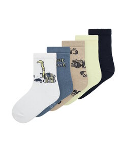 Name It Jongens Sokken NMMVAGN Print/Effen 5-Pack Multicolor
