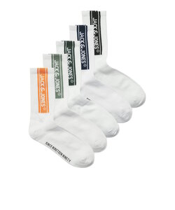 Jack & Jones Junior Jongens Sport Sokken JACSETH Tennis Sokken 5-Pack Wit