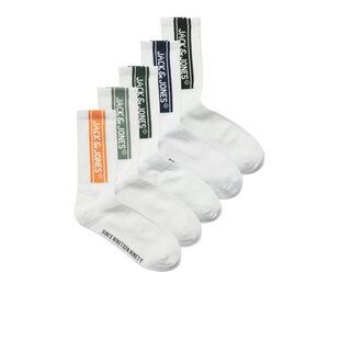 Jack & Jones Junior Boys Sports Socks JACSETH Tennis Socks 5-Pack White