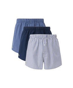 Lacoste Men's Wide Boxer Shorts Cotton 3-Pack Blue/Dark Blue