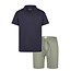 Phil & Co Phil & Co Heren Korte Pyjama Set Shortama Badstof Blauw/Groen