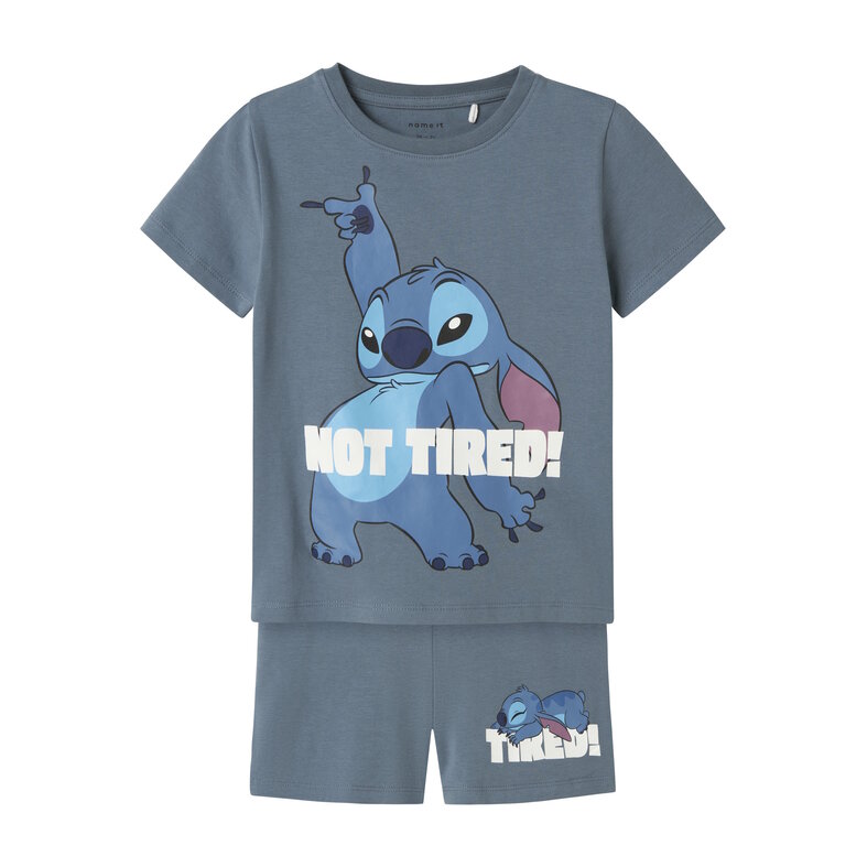 Name It Name It Jongens Korte Pyjama Set Shortama NMMARUSH STITCH Blauw