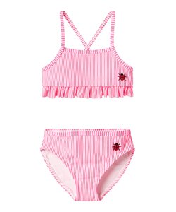 Name It Meisjes Bikini Set NMFZAMMER Gestreept Lieveheersbeestjes Print Roze