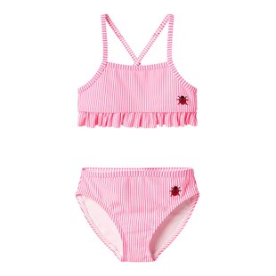 Name It Meisjes Bikini Set NMFZAMMER Gestreept Lieveheersbeestjes Print Roze