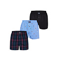 Happy Shorts Happy Shorts Wijde Boxershorts Heren Kerst 3-Pack Geruit/Print/Effen