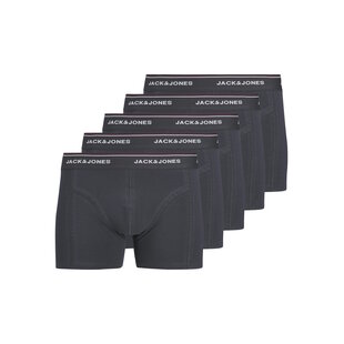 Jack & Jones Heren Boxershorts Trunks JACAVERY Effen 5-Pack Grijs