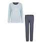 By Louise By Louise Ladies Pyjama Set Long Cotton Light Blue
