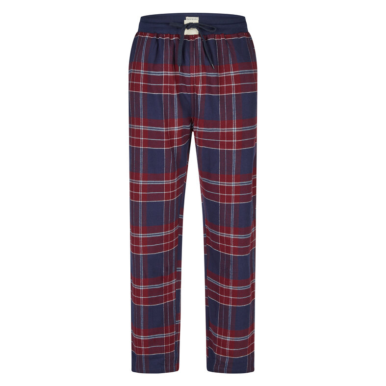 Phil & Co Phil & Co Men's Pyjama Pants Long Flannel Checkered Blue/Red