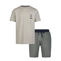 Phil & Co Phil & Co Heren Shortama Korte Pyjama Katoen Grijs