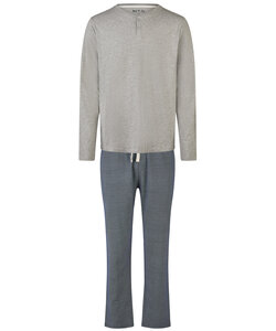 Phil & Co Heren Pyjama Set Lang Grijs/Blauw
