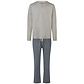 Phil & Co Phil & Co Heren Pyjama Set Lang Grijs/Blauw