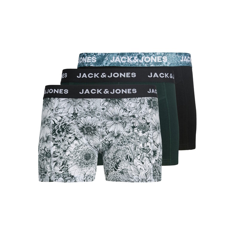 Jack & Jones Jack & Jones Heren Boxershorts Trunks JACADRIAN 3-Pack Gebloemd