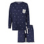 By Louise By Louise Dames Pyjama Lounge Set Donkerblauw Hartjes
