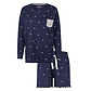 By Louise By Louise Ladies Pyjama Lounge Set Dark Blue Hearts